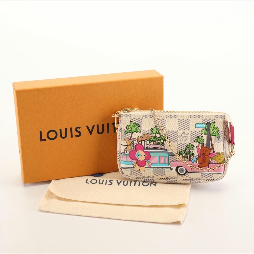 Louis Vuitton Vivienne Christmas Damier Azur Canvas Mini Pochette Accessoires
